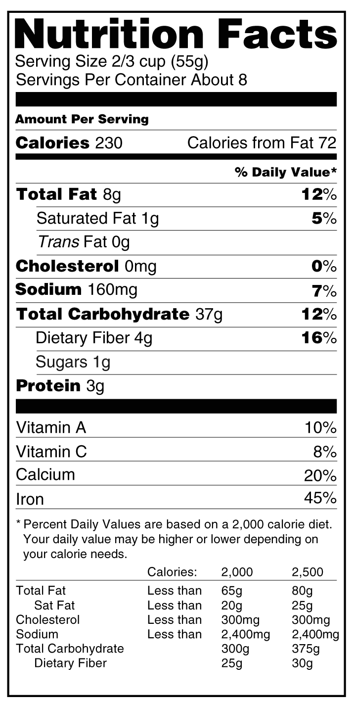 Compliance and Nutritional Labeling Solutions - AB&R (American With Nutrition Label Template Word
