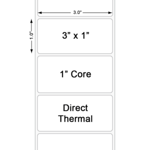 3" x 1" Direct Thermal Label with 1" Core