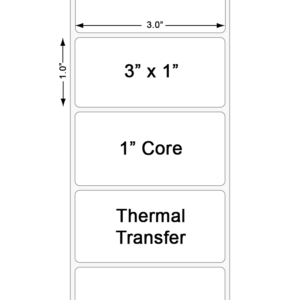 3" x 1" Thermal Transfer Label with 1" Core