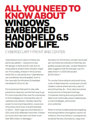 All you need to know about Windows Embedded Handheld 6.5 end of life.